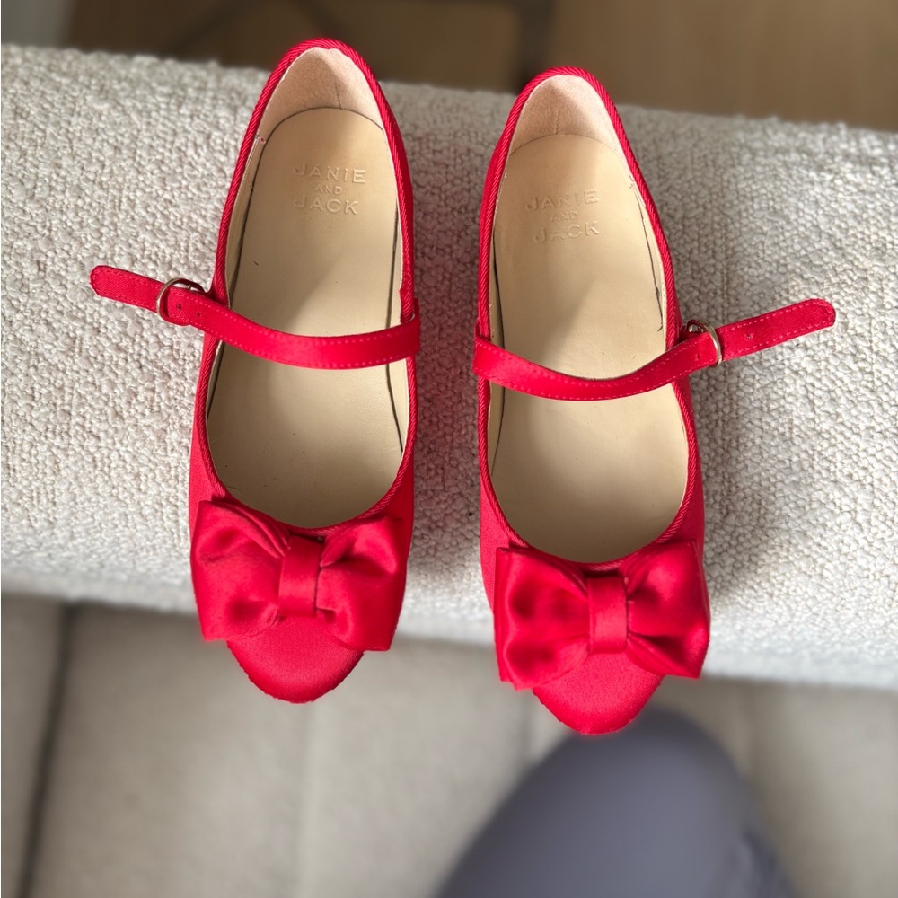 Janie and Jack Vibrant Red Bow Dress Shoes